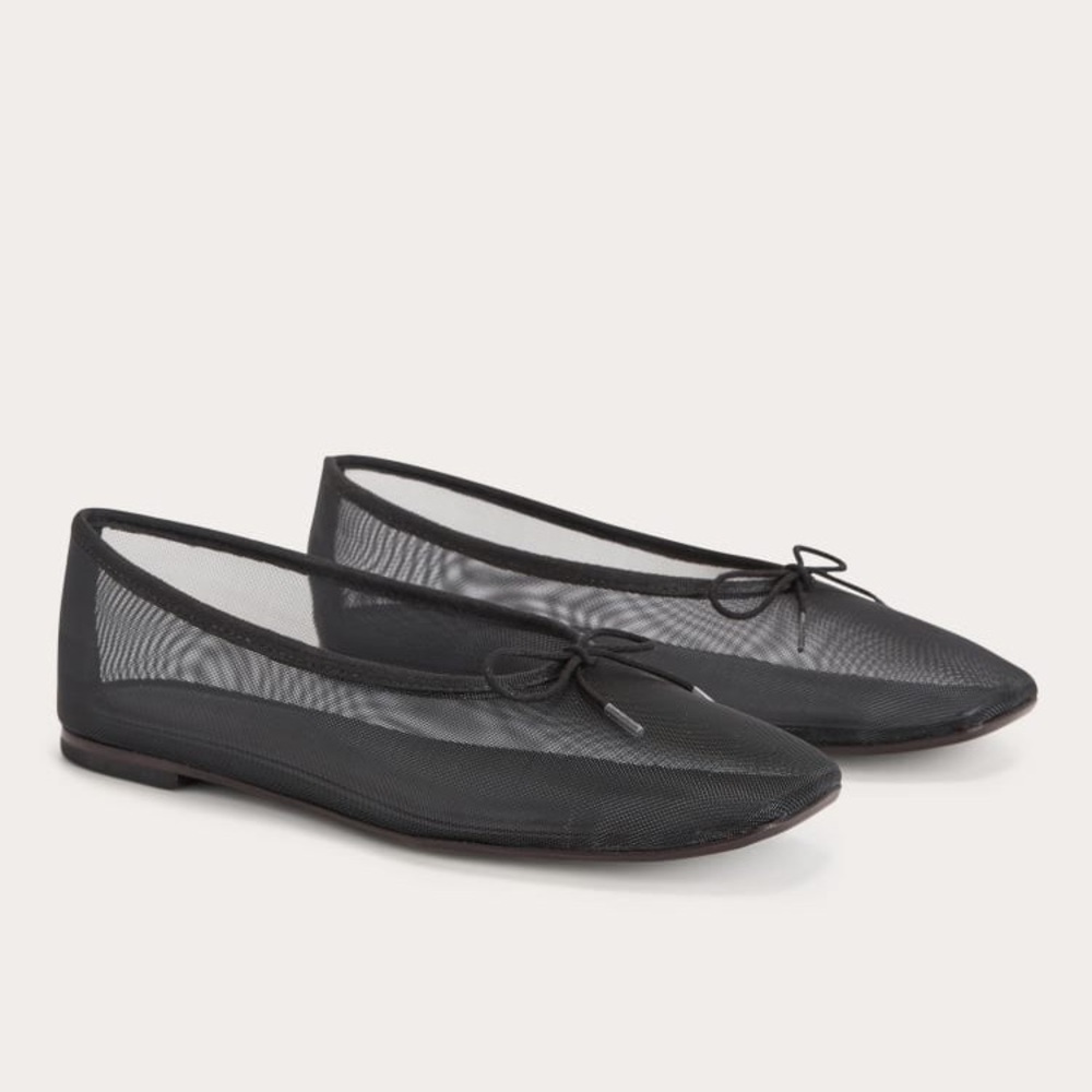 Everlane Black Mesh Ballet Flats - NWOT
